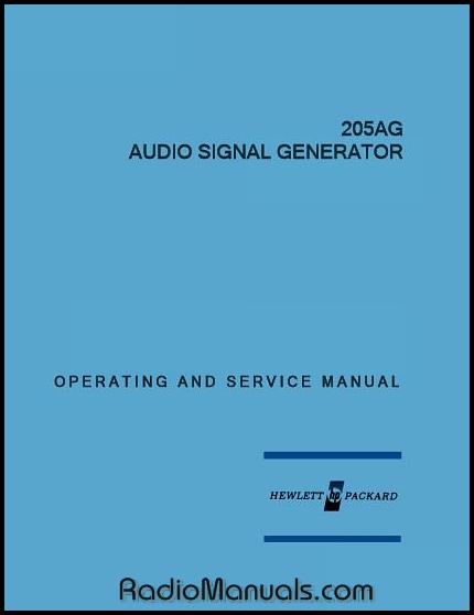 HP 205AG Operating & Service Manual HP 205AG Operating & Service Manual